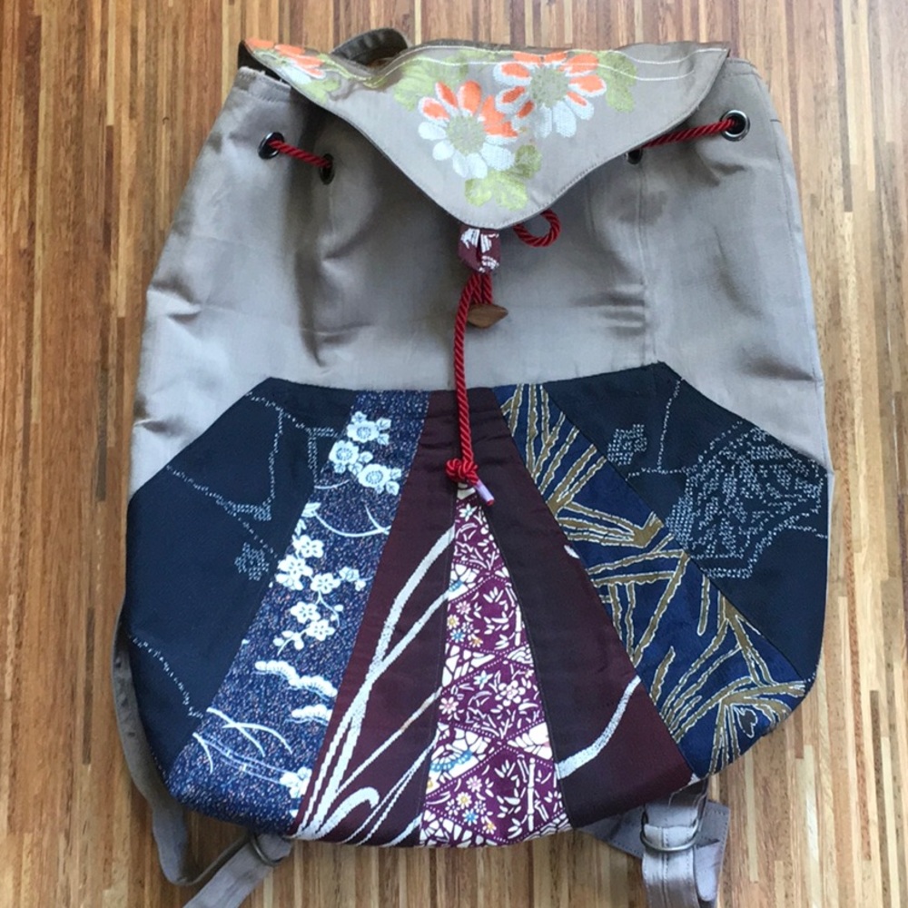 Handmade Vintage Kimono backpack from Japan.